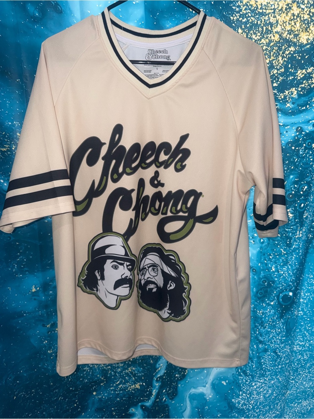 Cheech & Chong Men’s Cream Graphic Sports Jersey